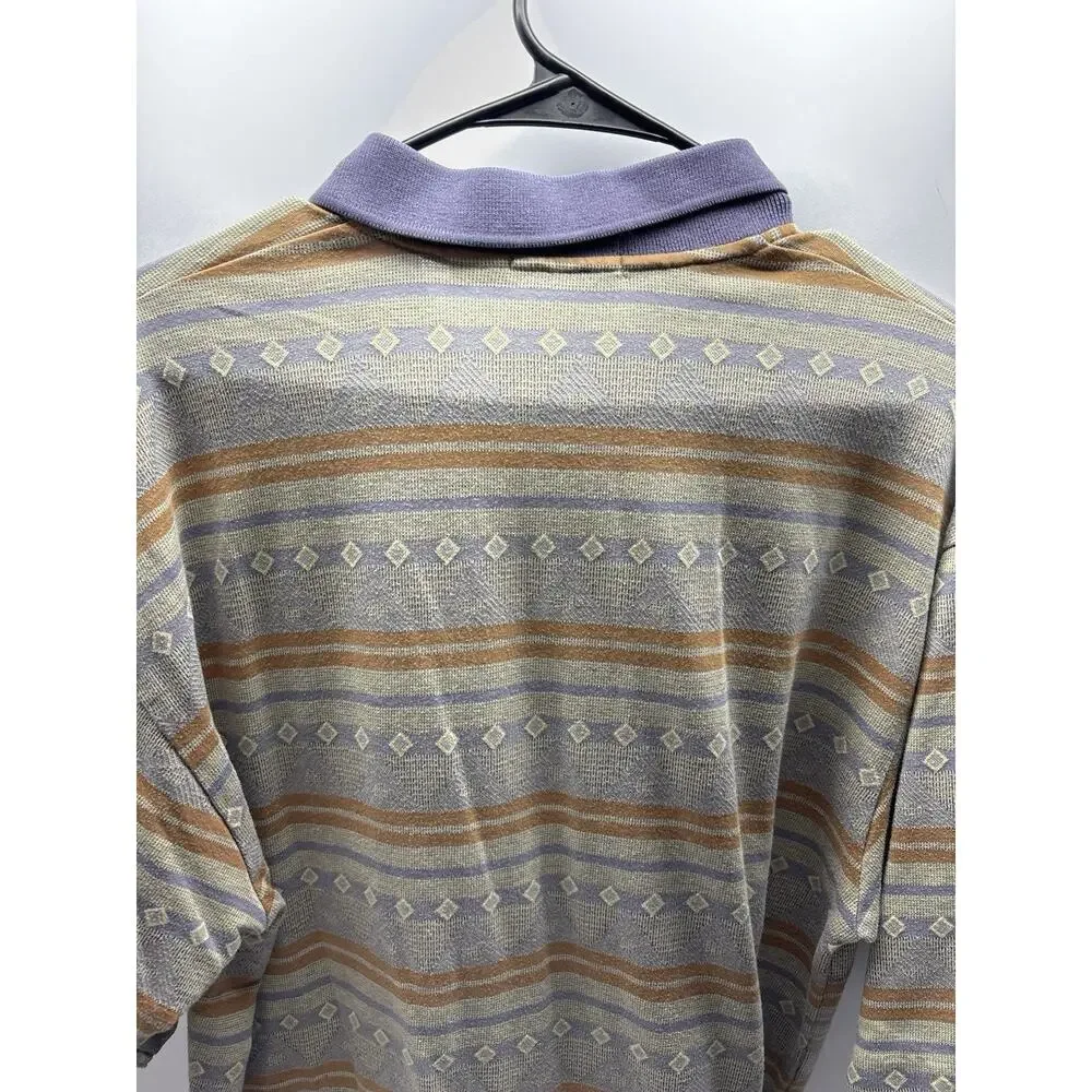 Vintage 90s Winner Mate Golf Collection Geometric Polo Shirt Men’s Large - Picture 2 of 4